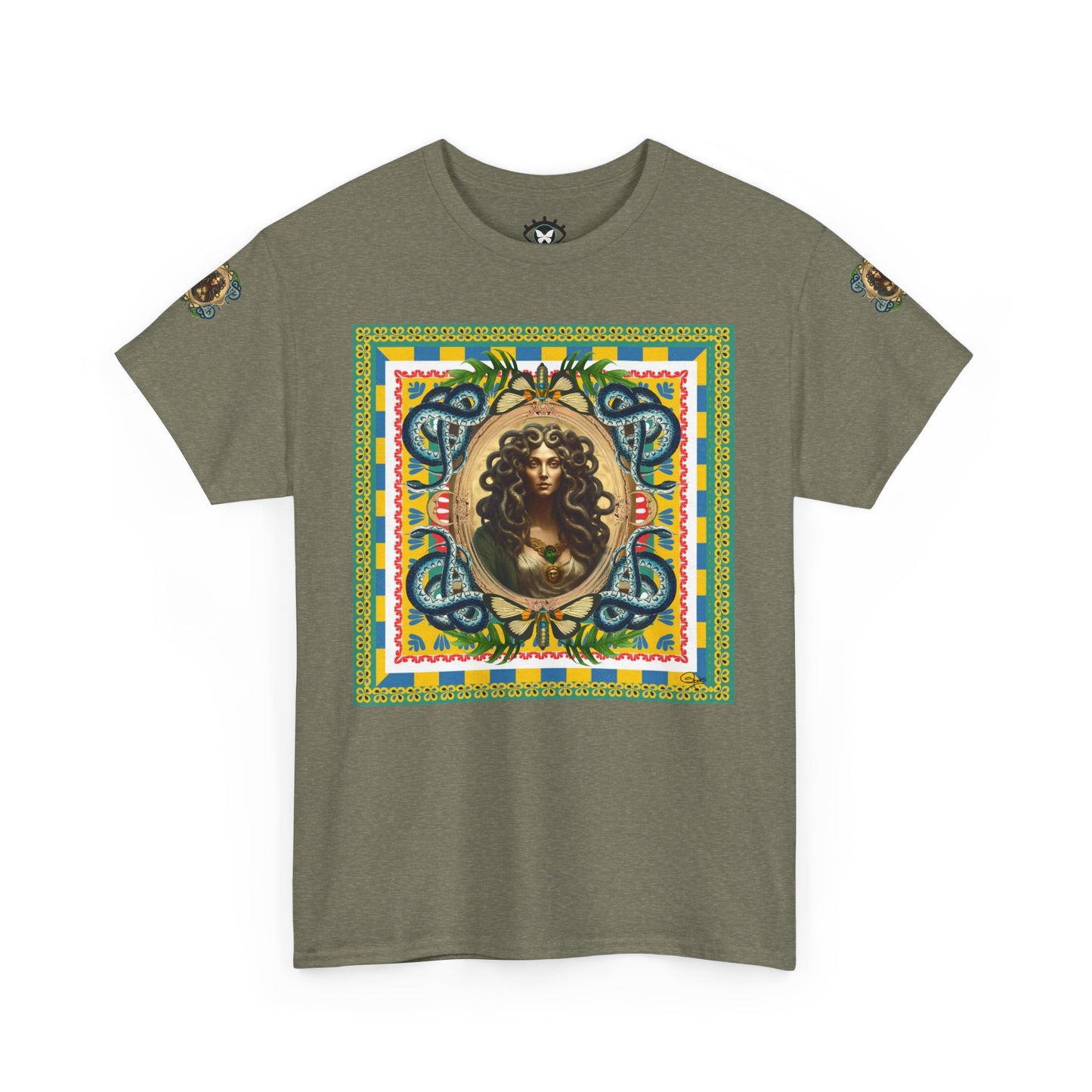 Mona Lisa Medusa - Unisex Cotton T-Shirt