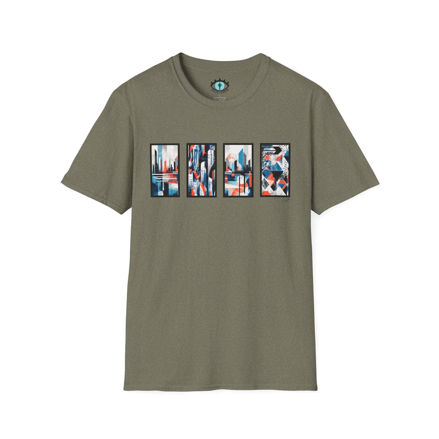 “Cityscape Blue” Abstract Art - Unisex T-Shirt