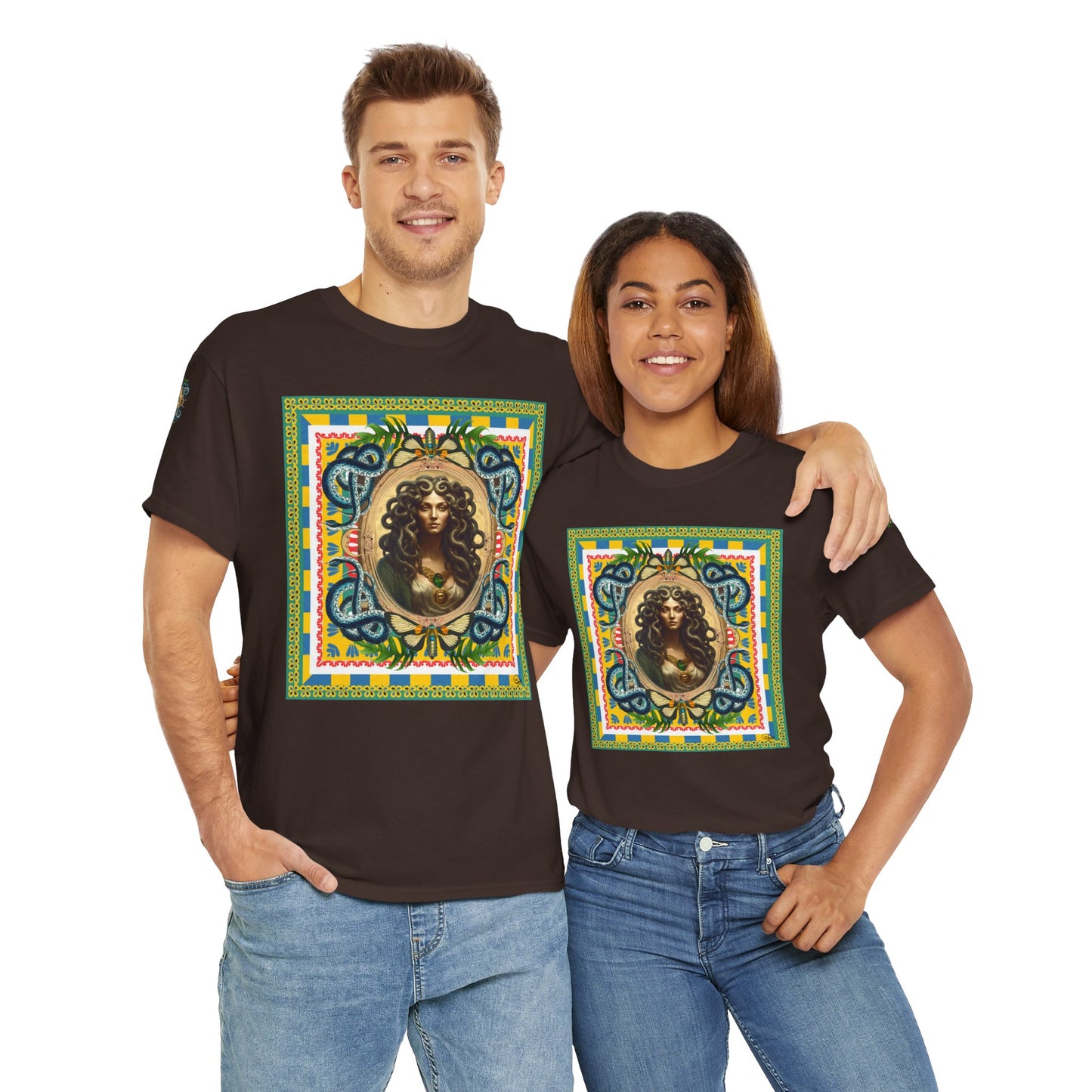 Mona Lisa Medusa - Unisex Cotton T-Shirt