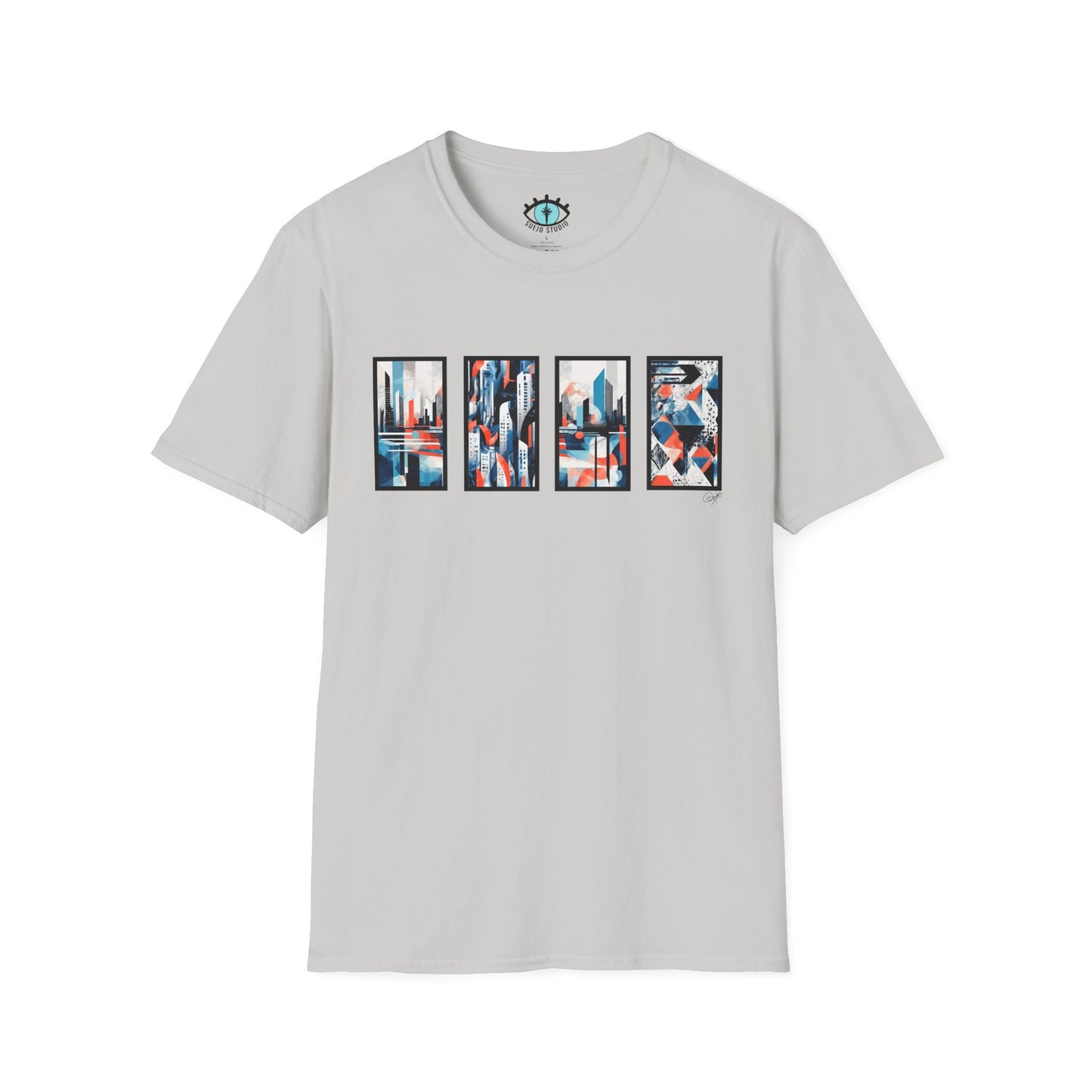 “Cityscape Blue” Abstract Art - Unisex T-Shirt