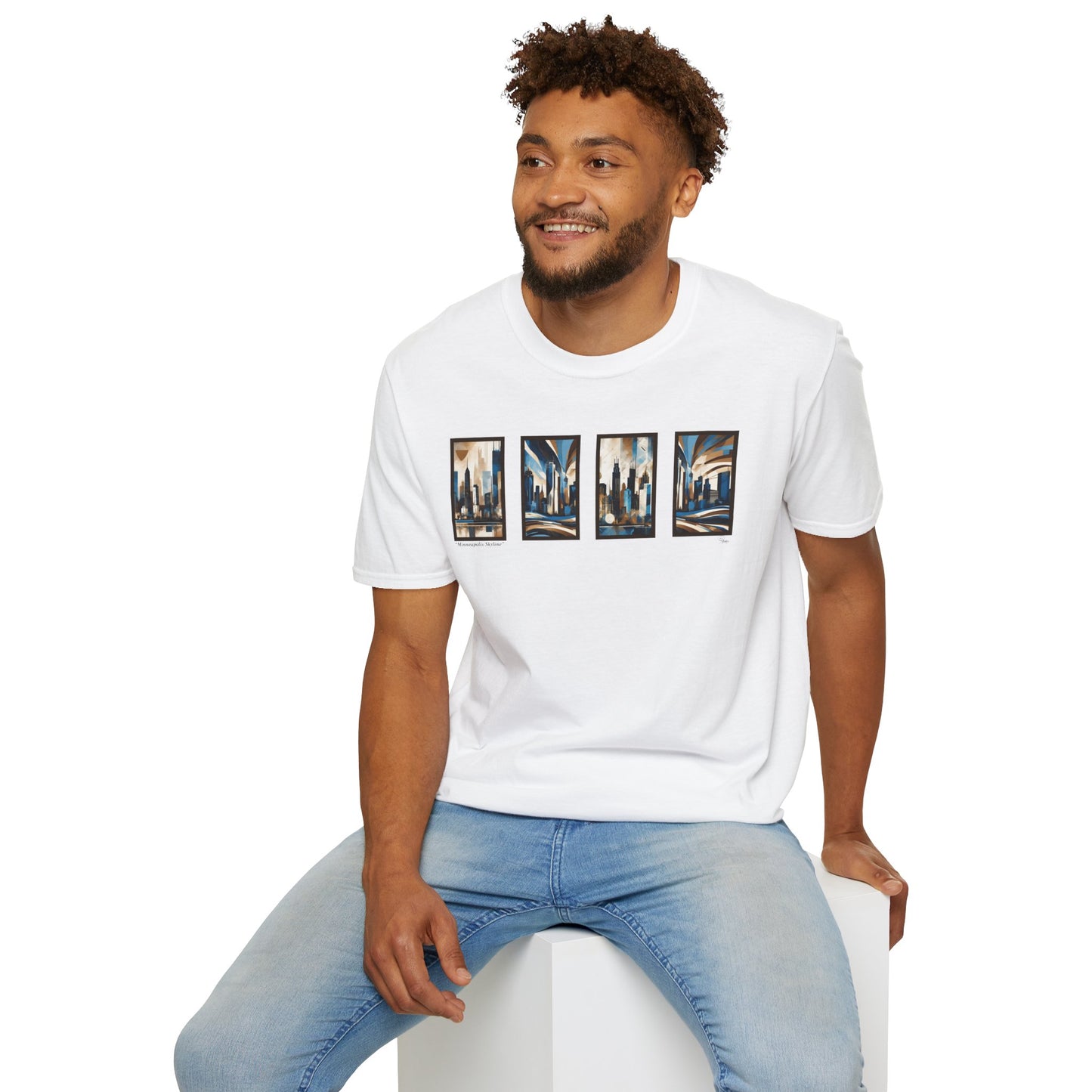 “Minneapolis Skyline” Abstract Art - Unisex T-Shirt