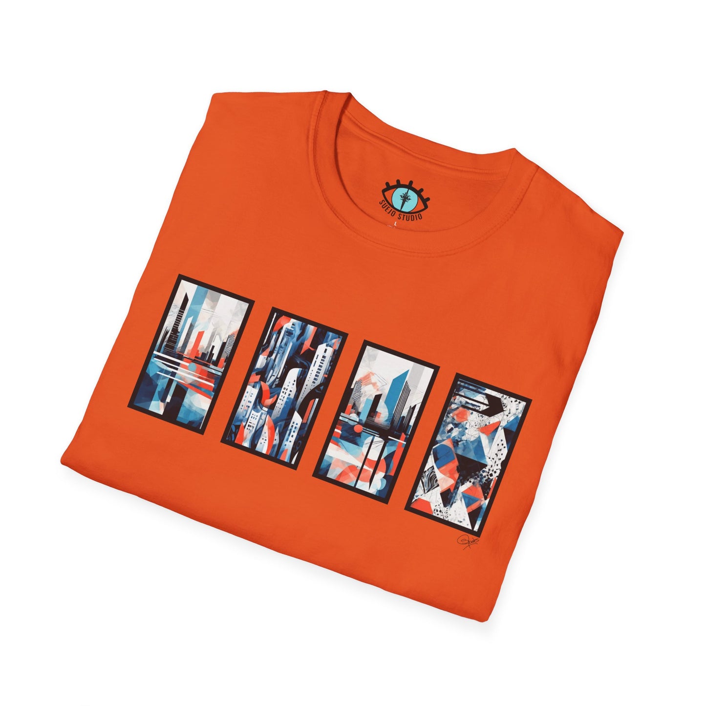 “Cityscape Blue” Abstract Art - Unisex T-Shirt