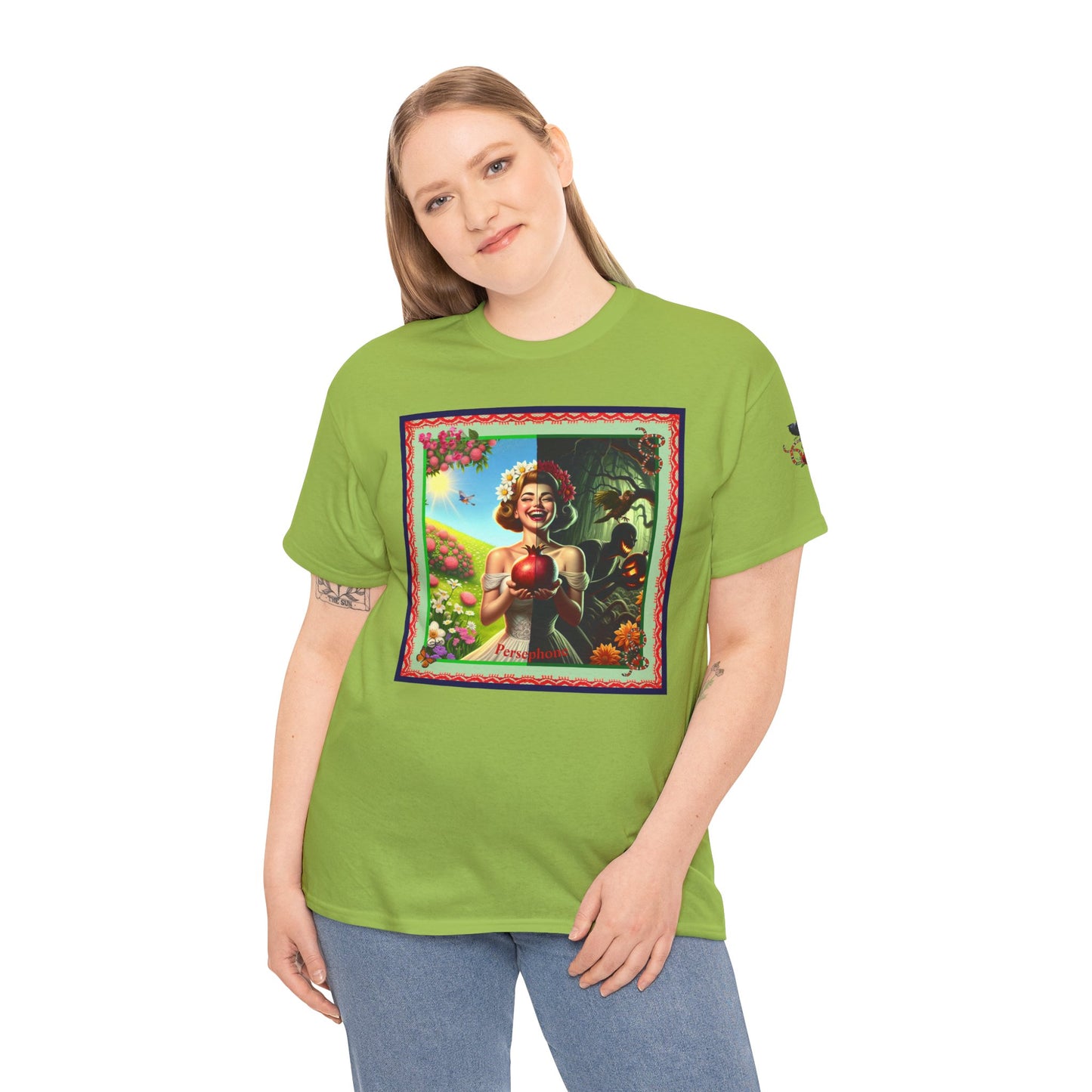 Persephone- Goddess of Spring and Queen of the Underworld - Unisex Heavy Cotton Tee