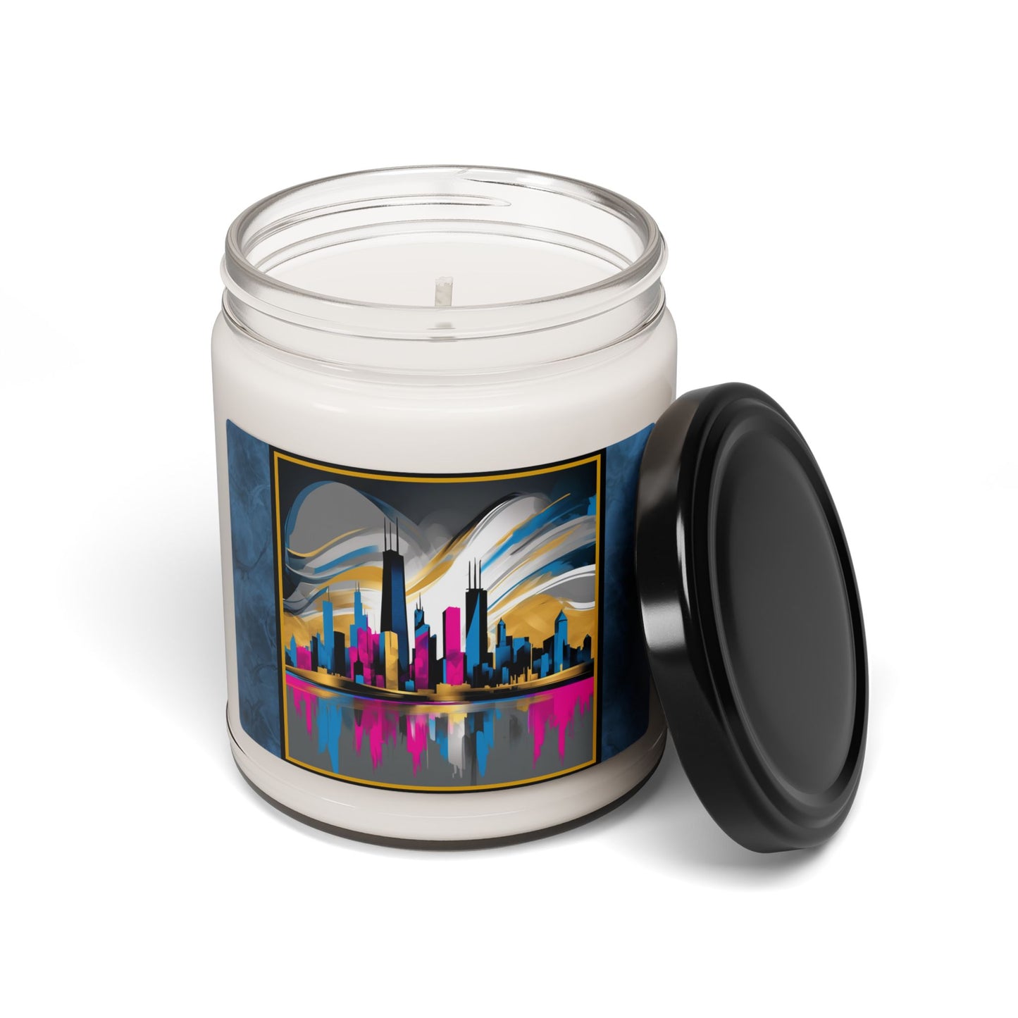 “Chicago Skyline” Abstract Art - Scented Soy Candle, 9oz