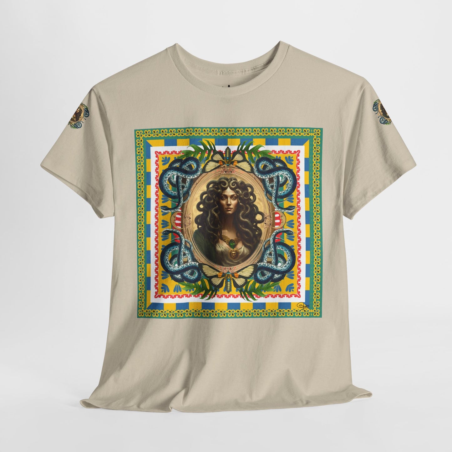 Mona Lisa Medusa - Unisex Cotton T-Shirt