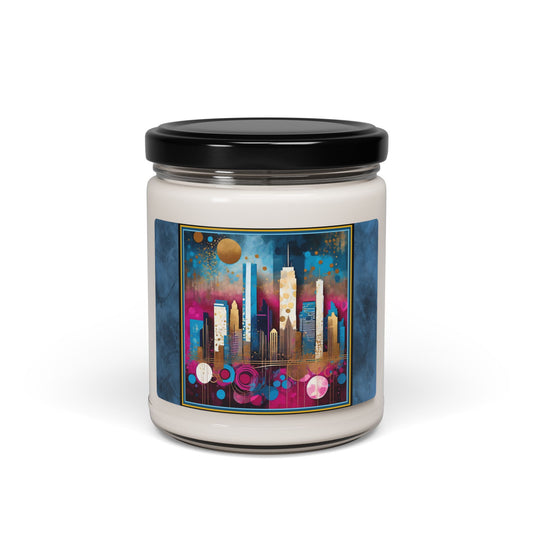 “LA Skyline” Abstract Art - Scented Soy Candle, 9oz
