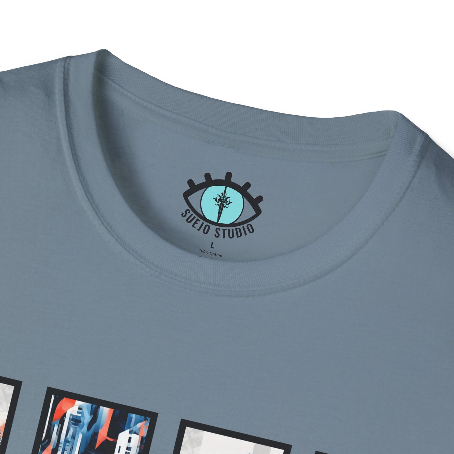 “Cityscape Blue” Abstract Art - Unisex T-Shirt