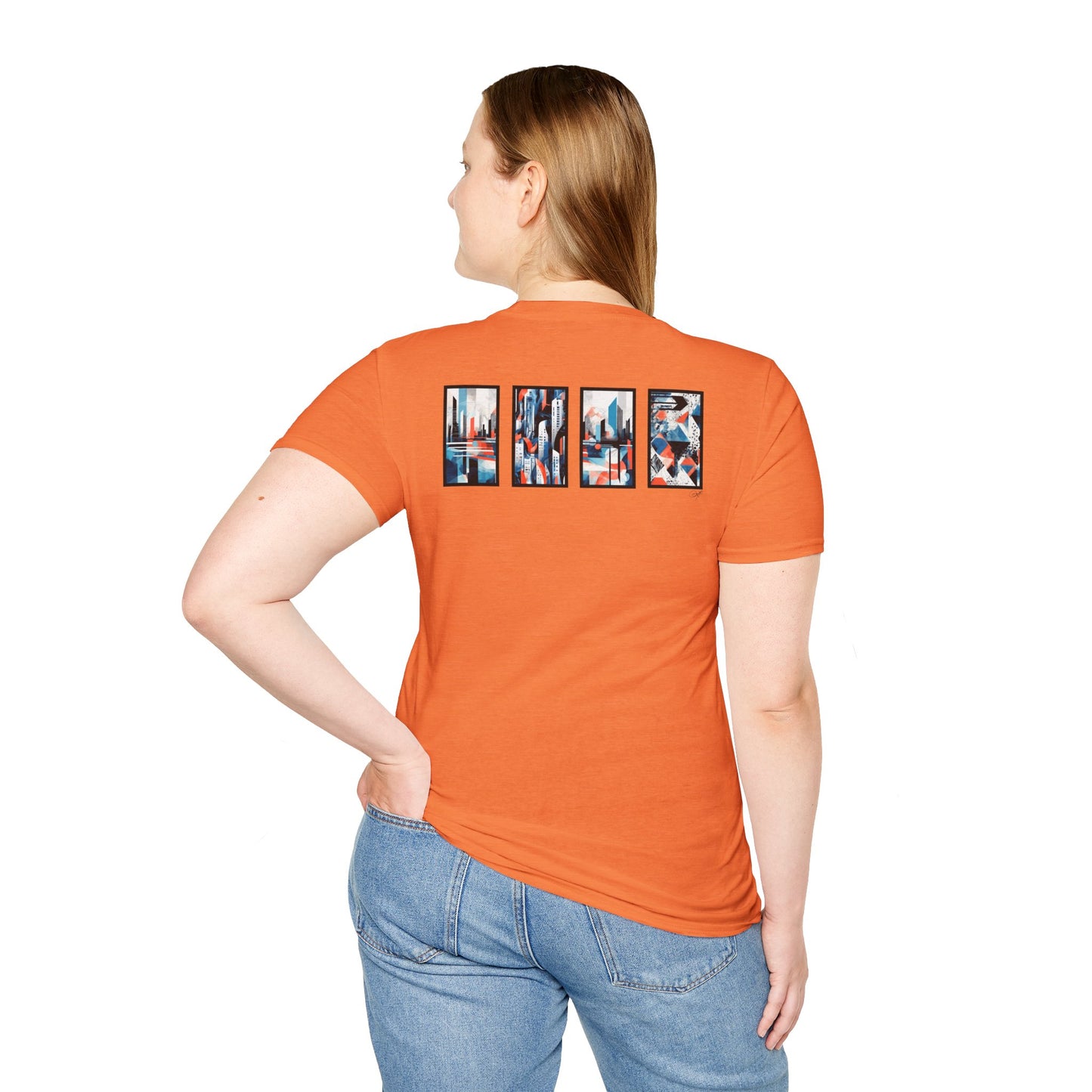 “Cityscape Blue” Abstract Art - Unisex T-Shirt