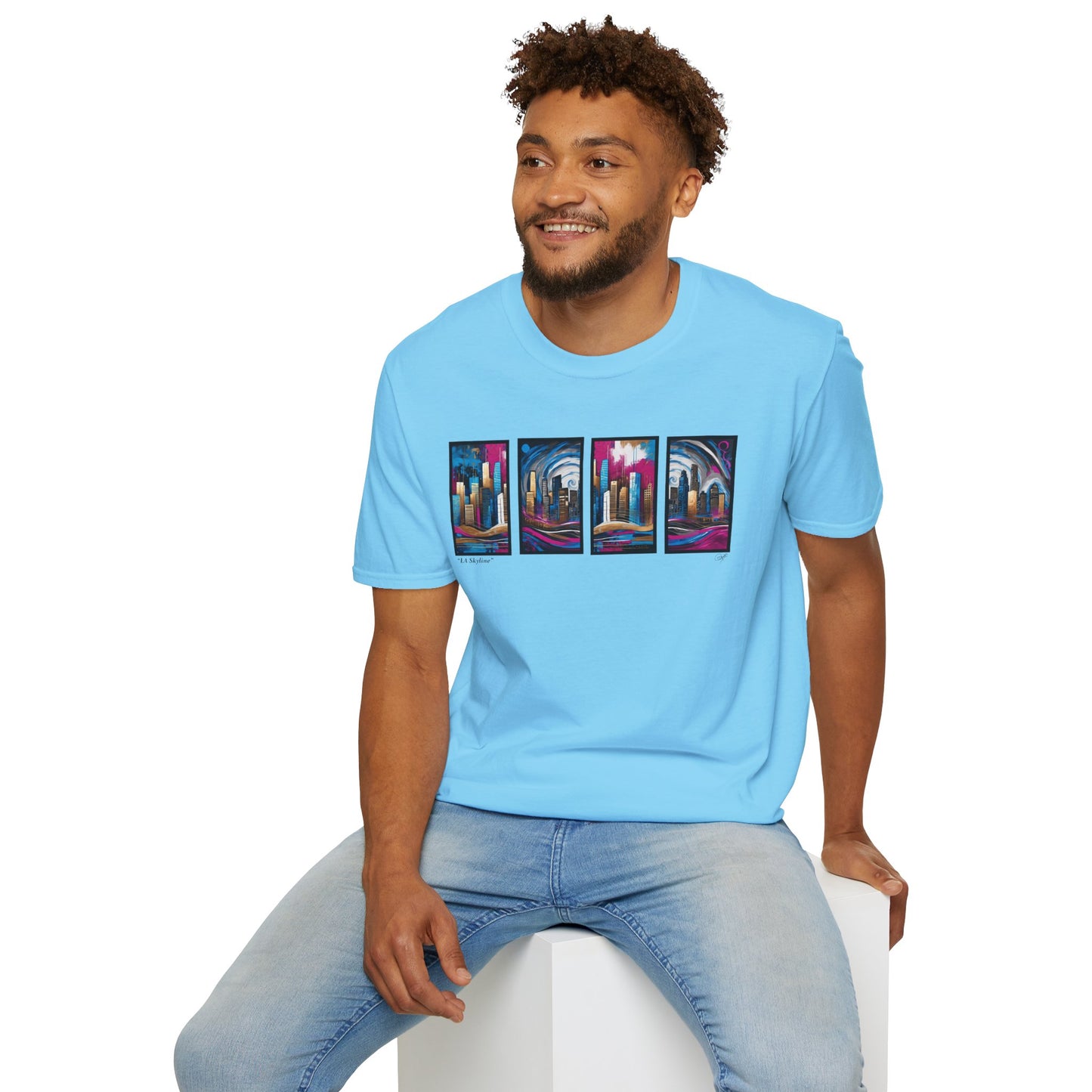 “LA Skyline” Abstract Art - Unisex T-Shirt
