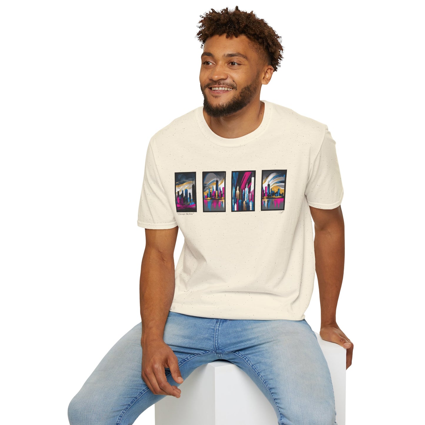“Chicago Skyline” Abstract Art - Unisex T-Shirt