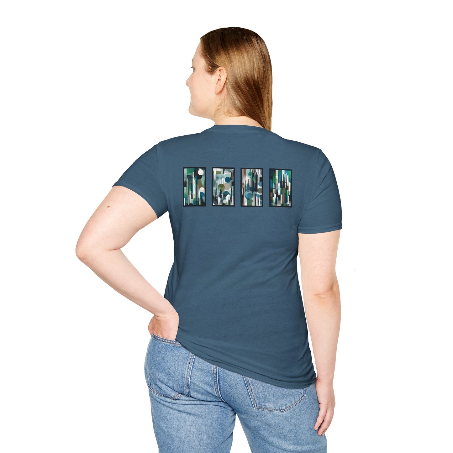 “Night Skyline” Abstract Art - Unisex T-Shirt