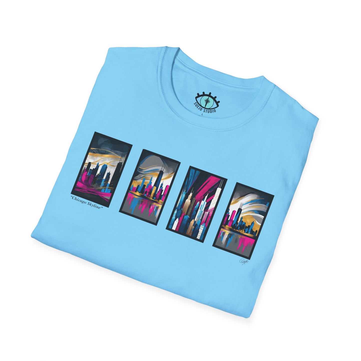 “Chicago Skyline” Abstract Art - Unisex T-Shirt