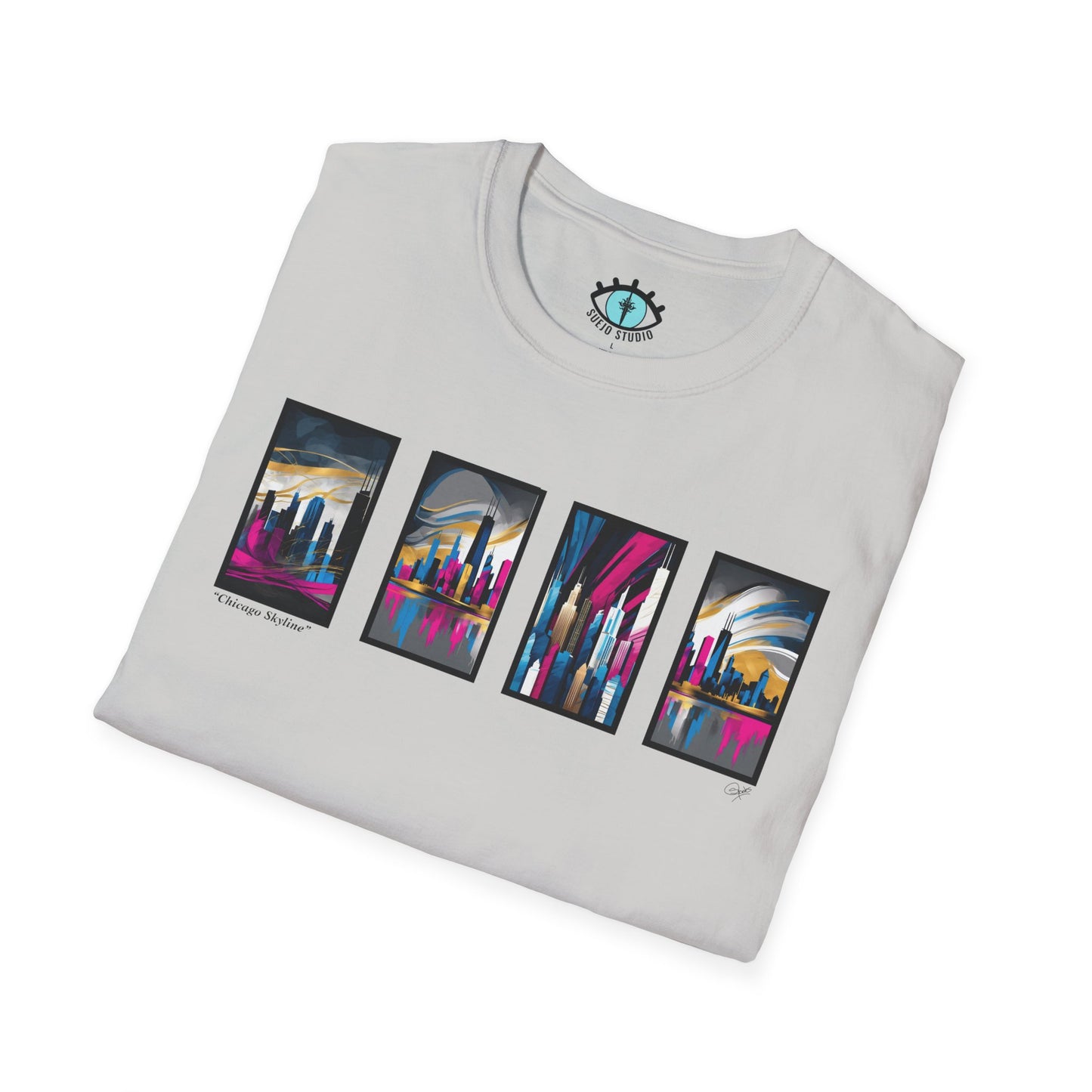 “Chicago Skyline” Abstract Art - Unisex T-Shirt