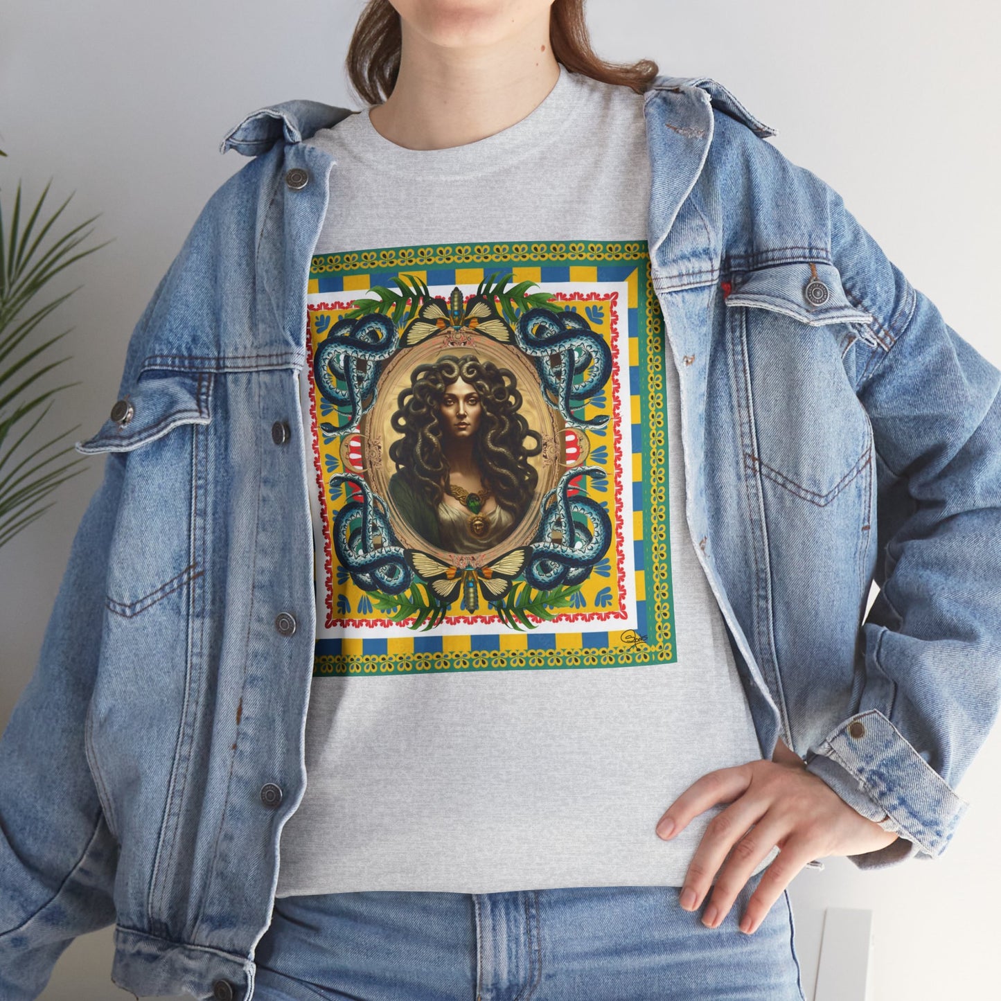 Mona Lisa Medusa - Unisex Cotton T-Shirt