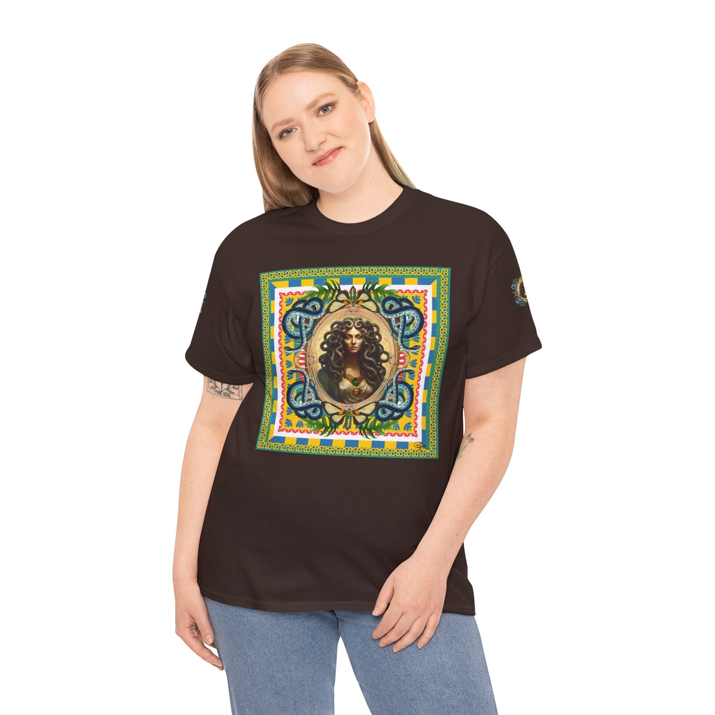 Mona Lisa Medusa - Unisex Cotton T-Shirt