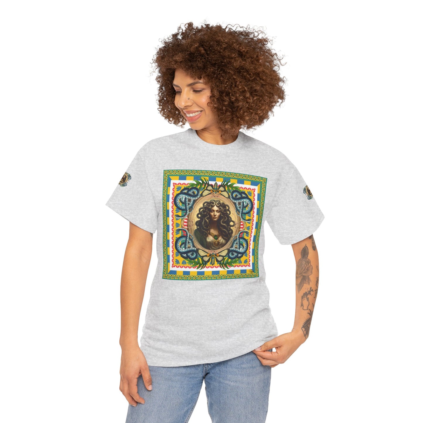 Mona Lisa Medusa - Unisex Cotton T-Shirt