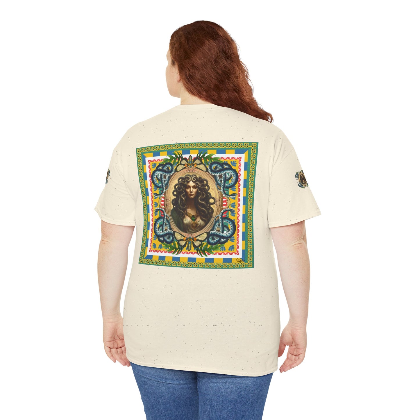 Mona Lisa Medusa - Unisex Cotton T-Shirt
