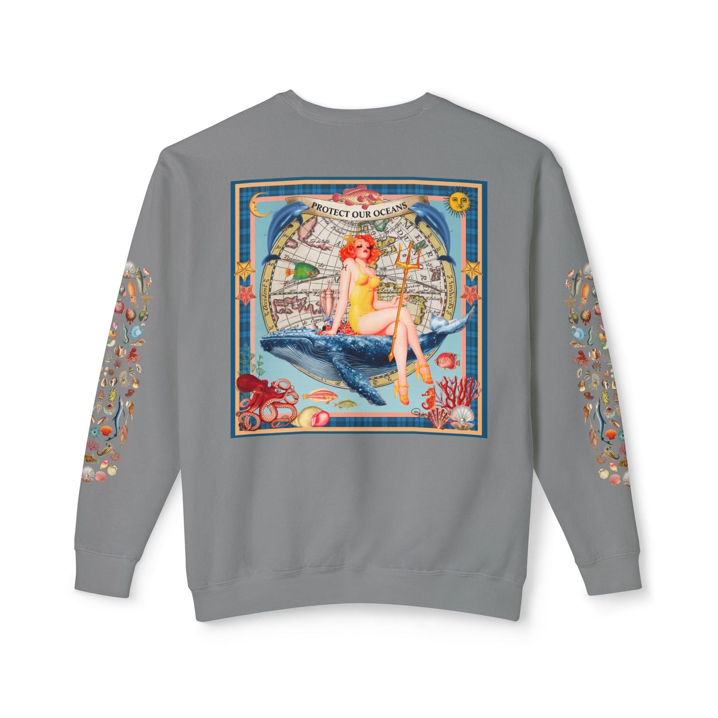 Environment Friendly Crewneck Sweatshirt - Protect Our Oceans Design