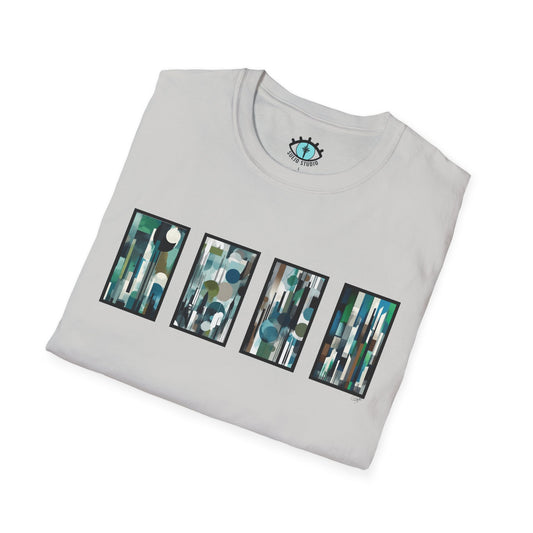 “Night Skyline” Abstract Art - Unisex T-Shirt