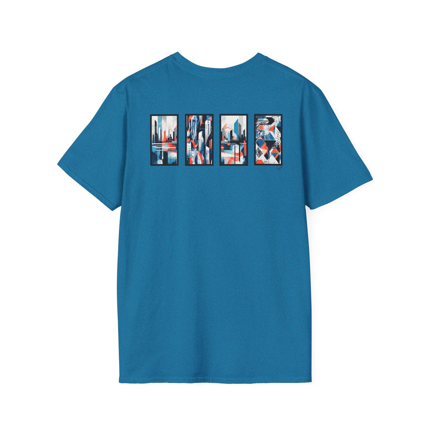 “Cityscape Blue” Abstract Art - Unisex T-Shirt