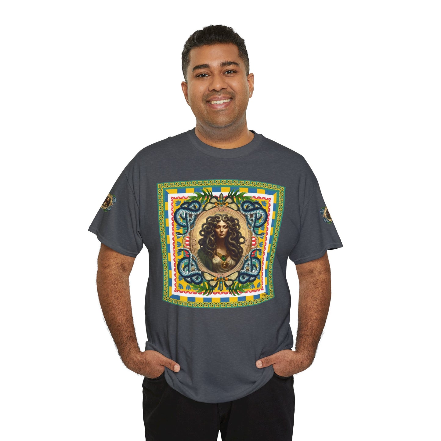 Mona Lisa Medusa - Unisex Cotton T-Shirt