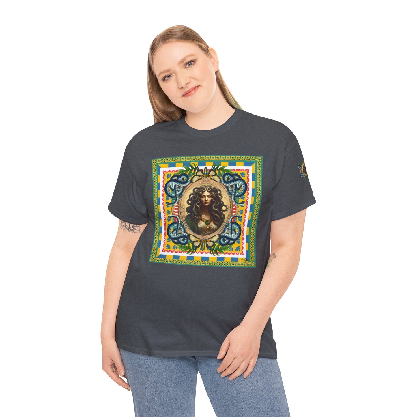 Mona Lisa Medusa - Unisex Cotton T-Shirt