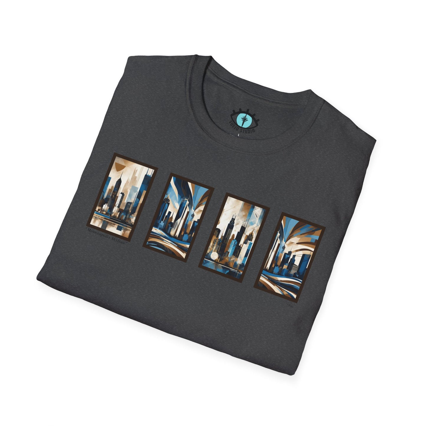 “Minneapolis Skyline” Abstract Art - Unisex T-Shirt