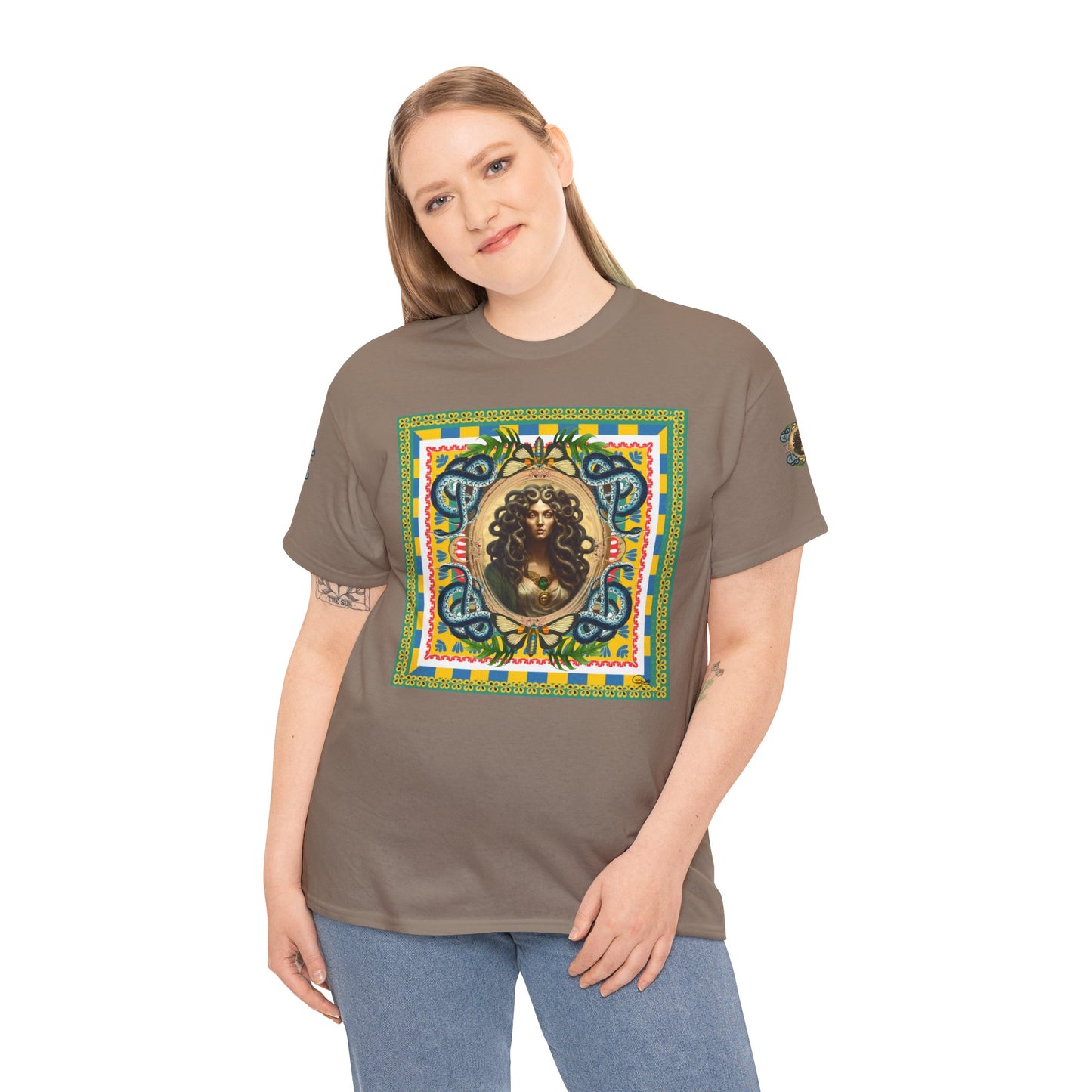 Mona Lisa Medusa - Unisex Cotton T-Shirt