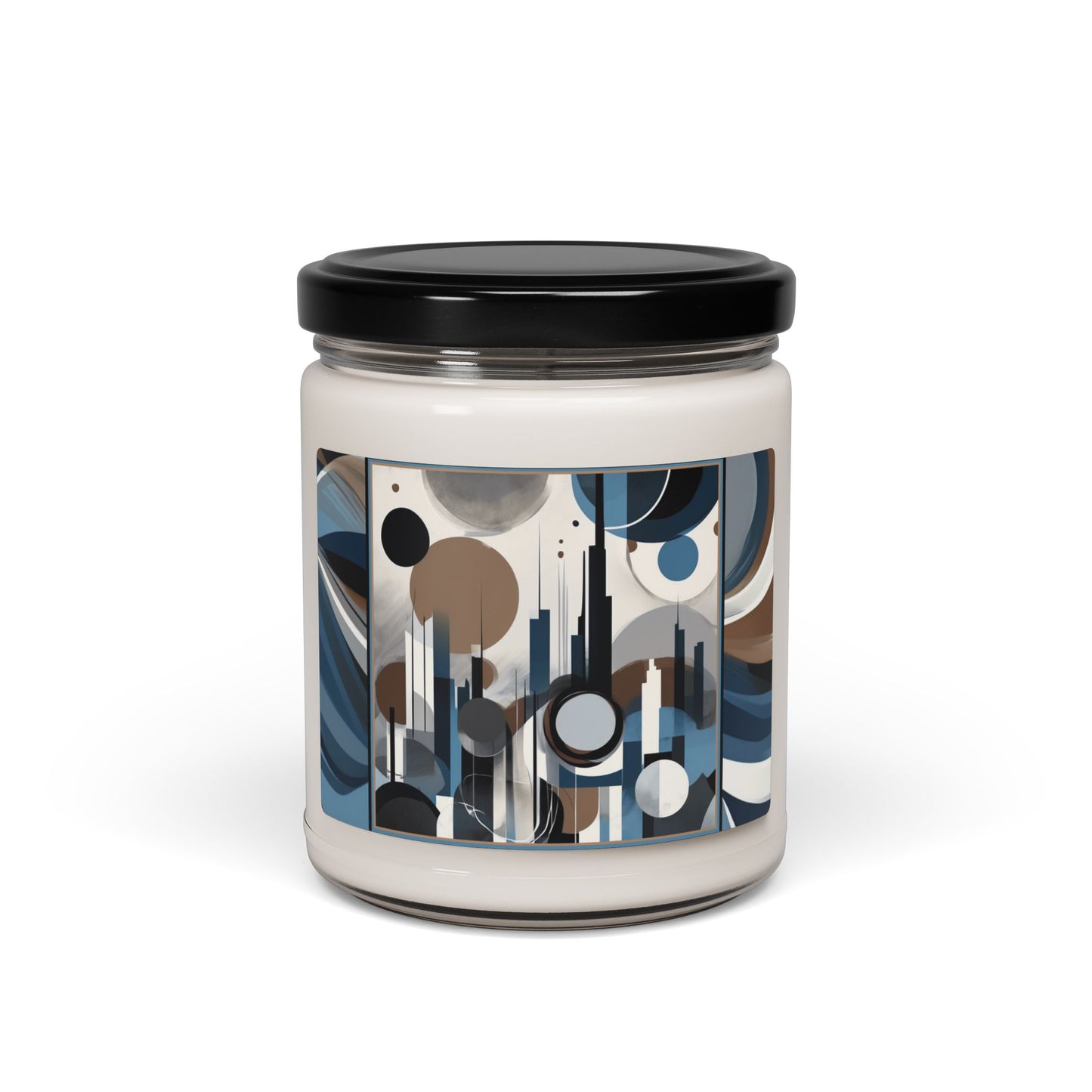 “Metropolis Skyline” Abstract Art - Scented Soy Candle, 9oz