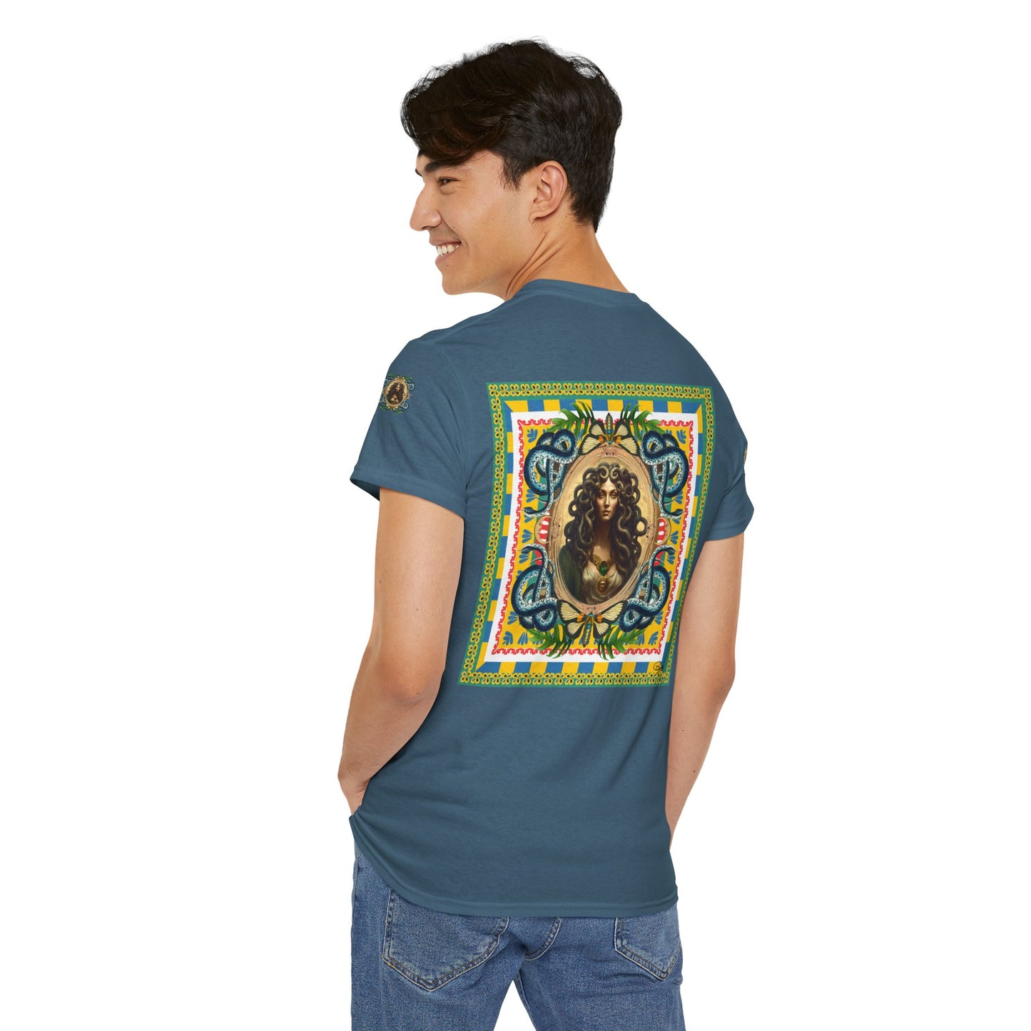 Mona Lisa Medusa - Unisex Cotton T-Shirt