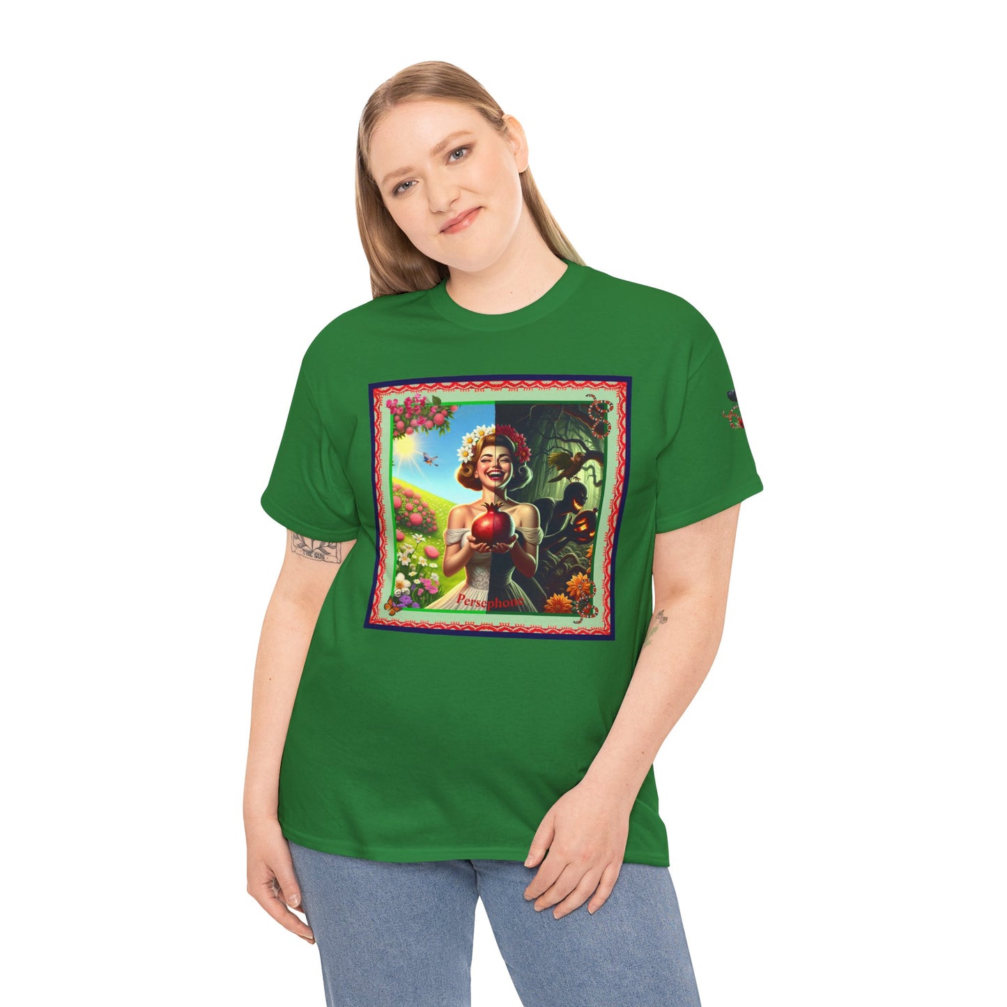 Persephone- Goddess of Spring and Queen of the Underworld - Unisex Heavy Cotton Tee
