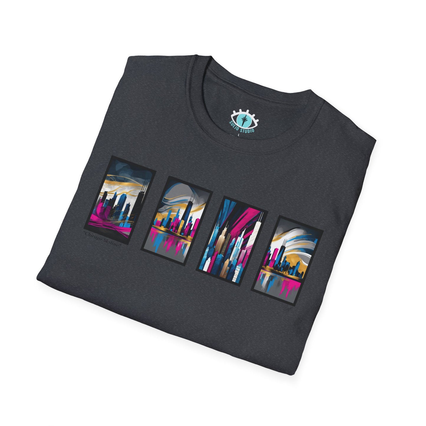 “Chicago Skyline” Abstract Art - Unisex T-Shirt