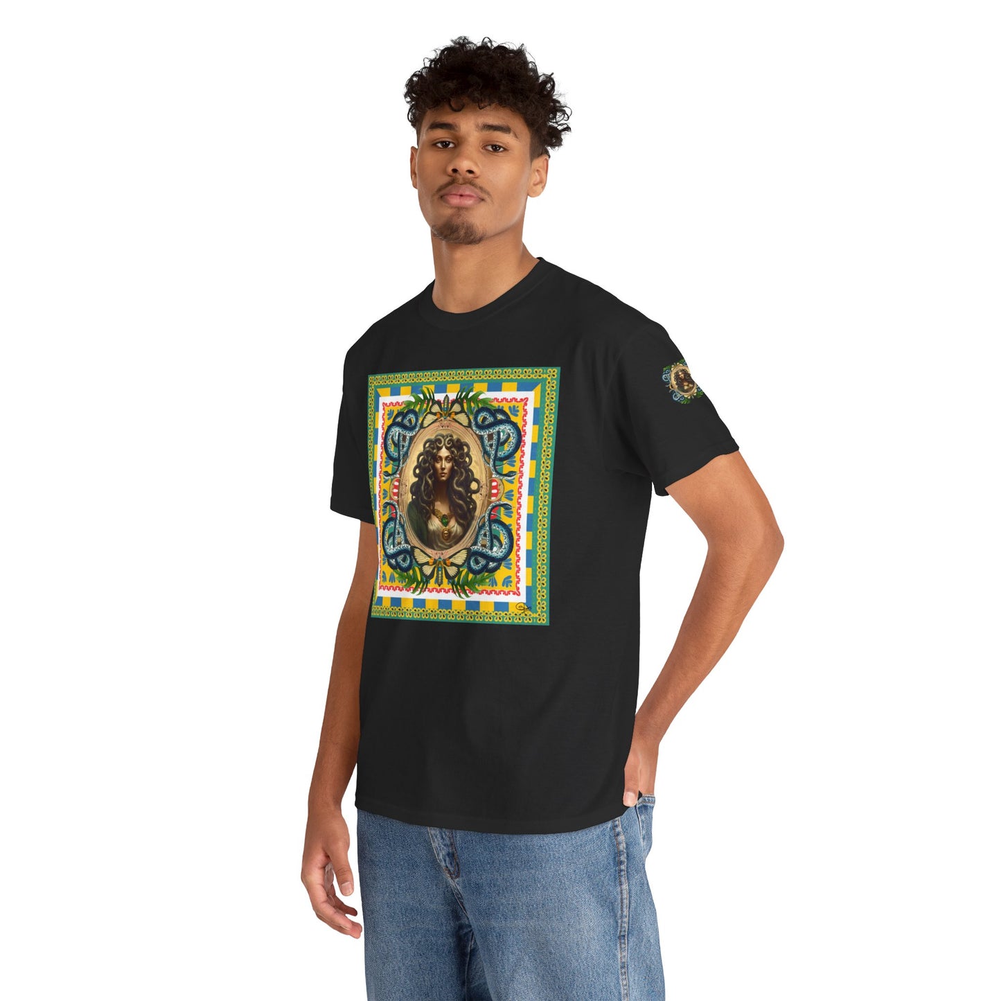 Mona Lisa Medusa - Unisex Cotton T-Shirt