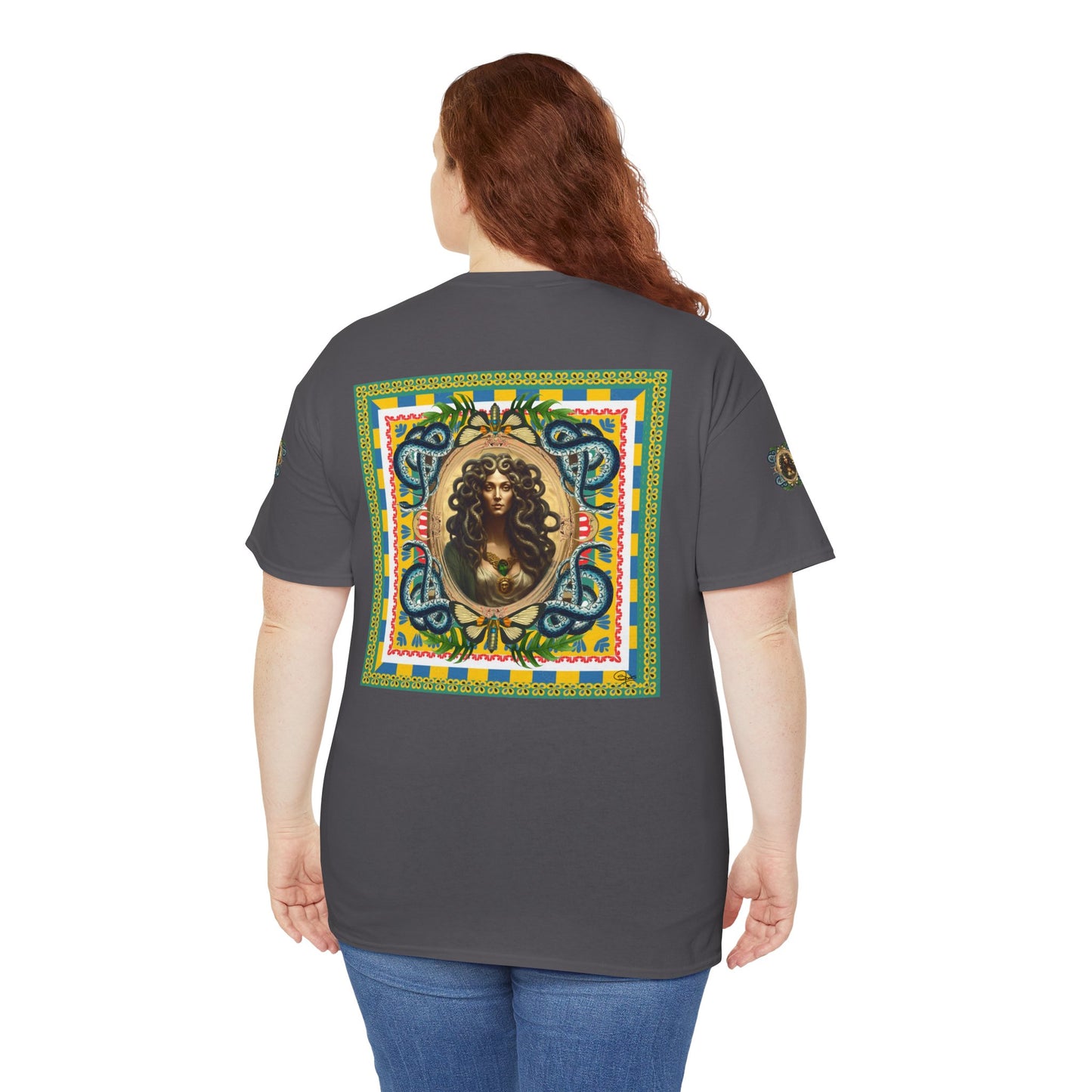 Mona Lisa Medusa - Unisex Cotton T-Shirt