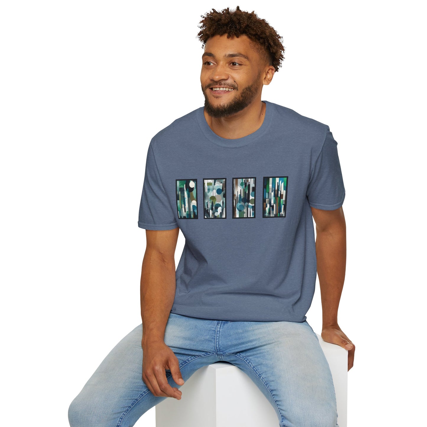 “Night Skyline” Abstract Art - Unisex T-Shirt