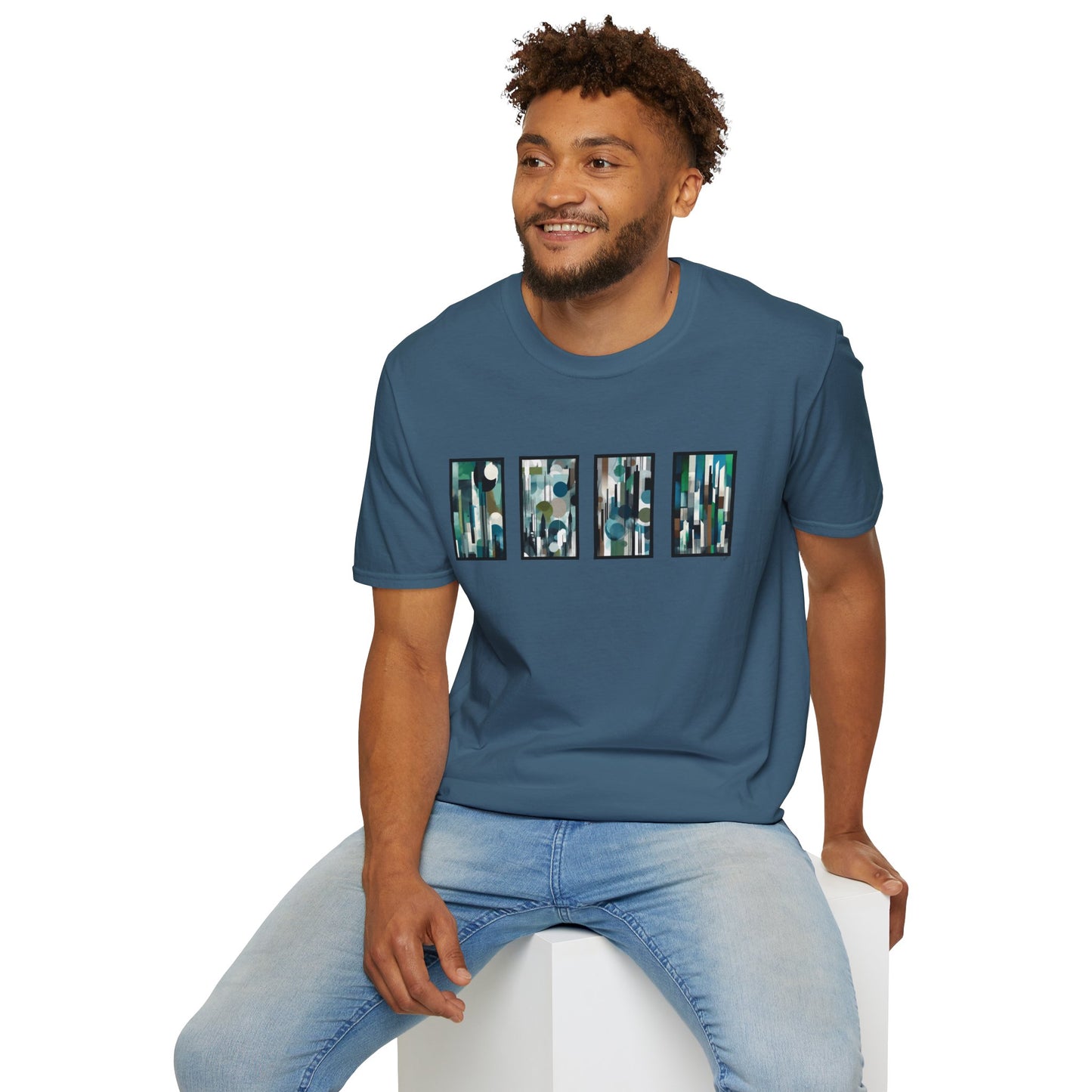 “Night Skyline” Abstract Art - Unisex T-Shirt