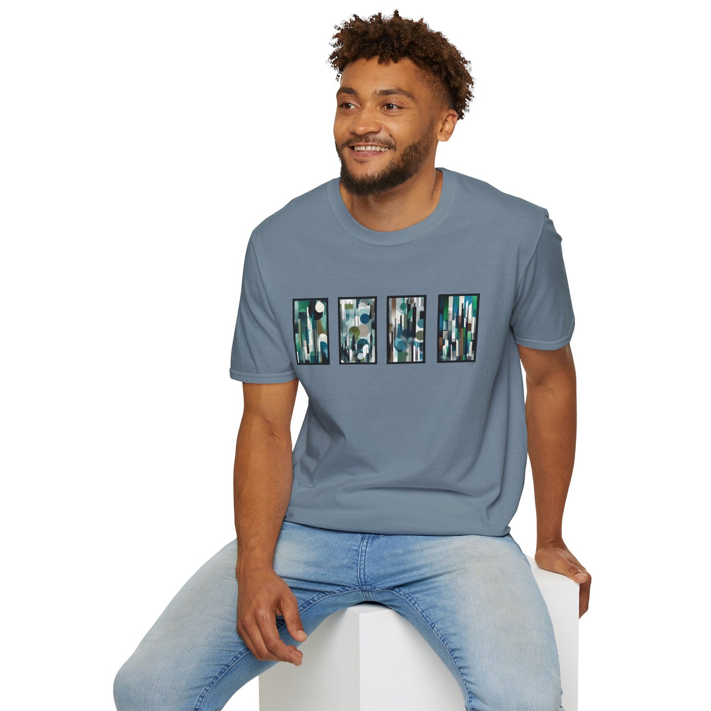 “Night Skyline” Abstract Art - Unisex T-Shirt
