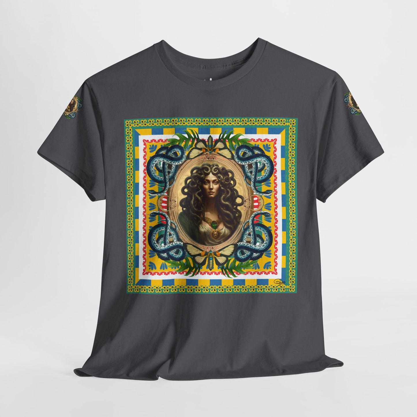 Mona Lisa Medusa - Unisex Cotton T-Shirt
