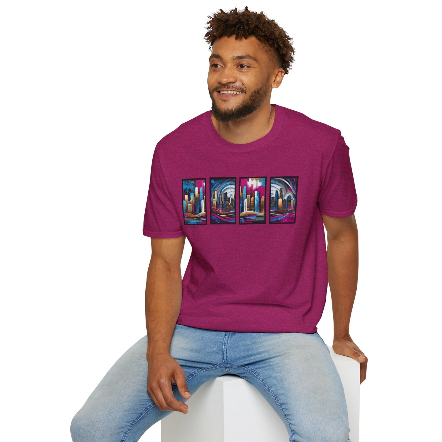“LA Skyline” Abstract Art - Unisex T-Shirt