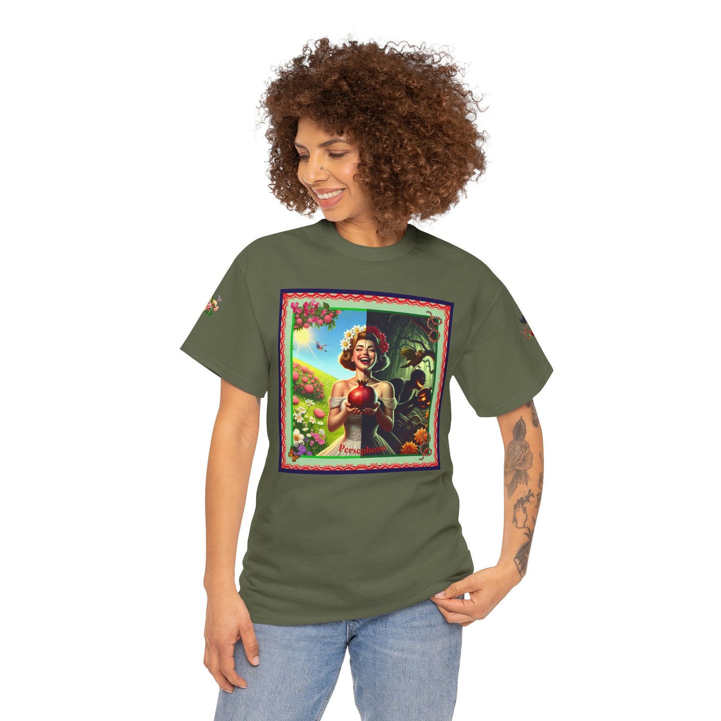 Persephone- Goddess of Spring and Queen of the Underworld - Unisex Heavy Cotton Tee