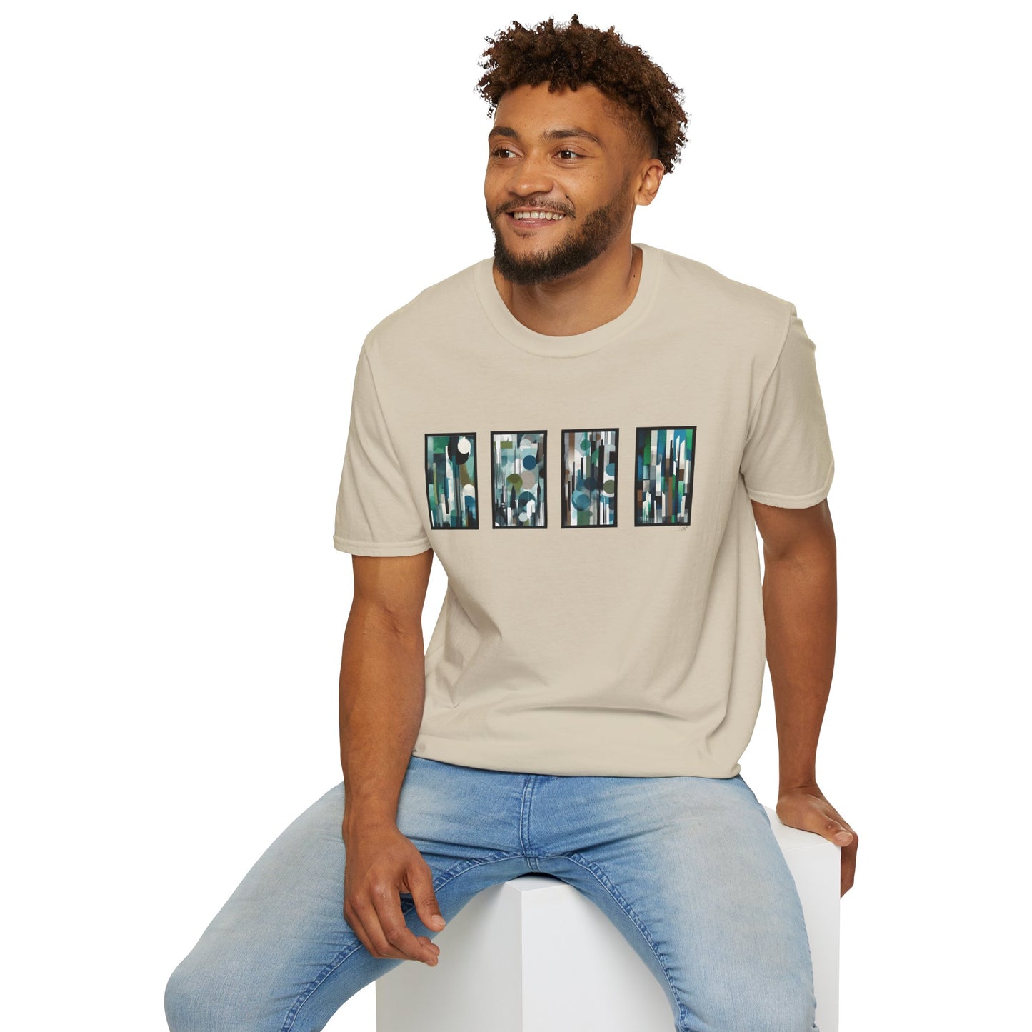 “Night Skyline” Abstract Art - Unisex T-Shirt
