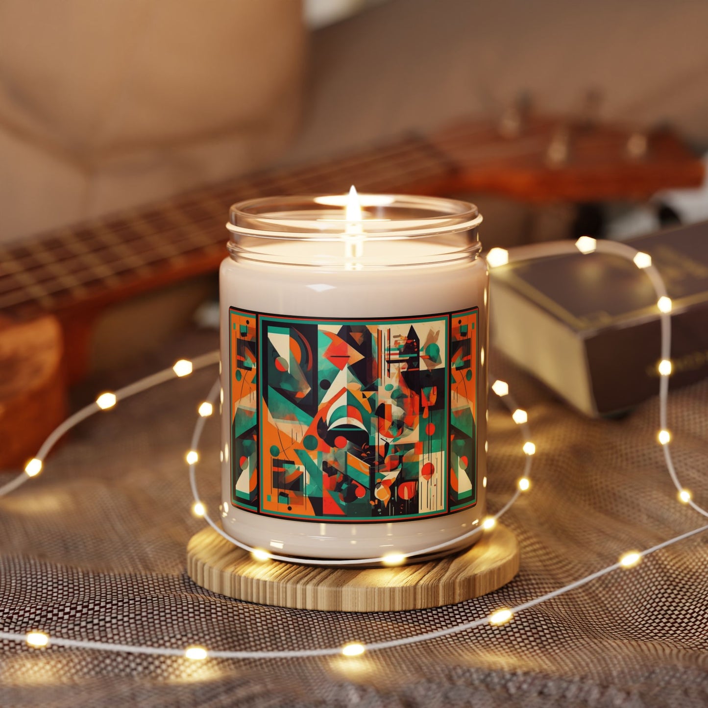 “Cityscape” Abstract Art - Scented Soy Candle, 9oz