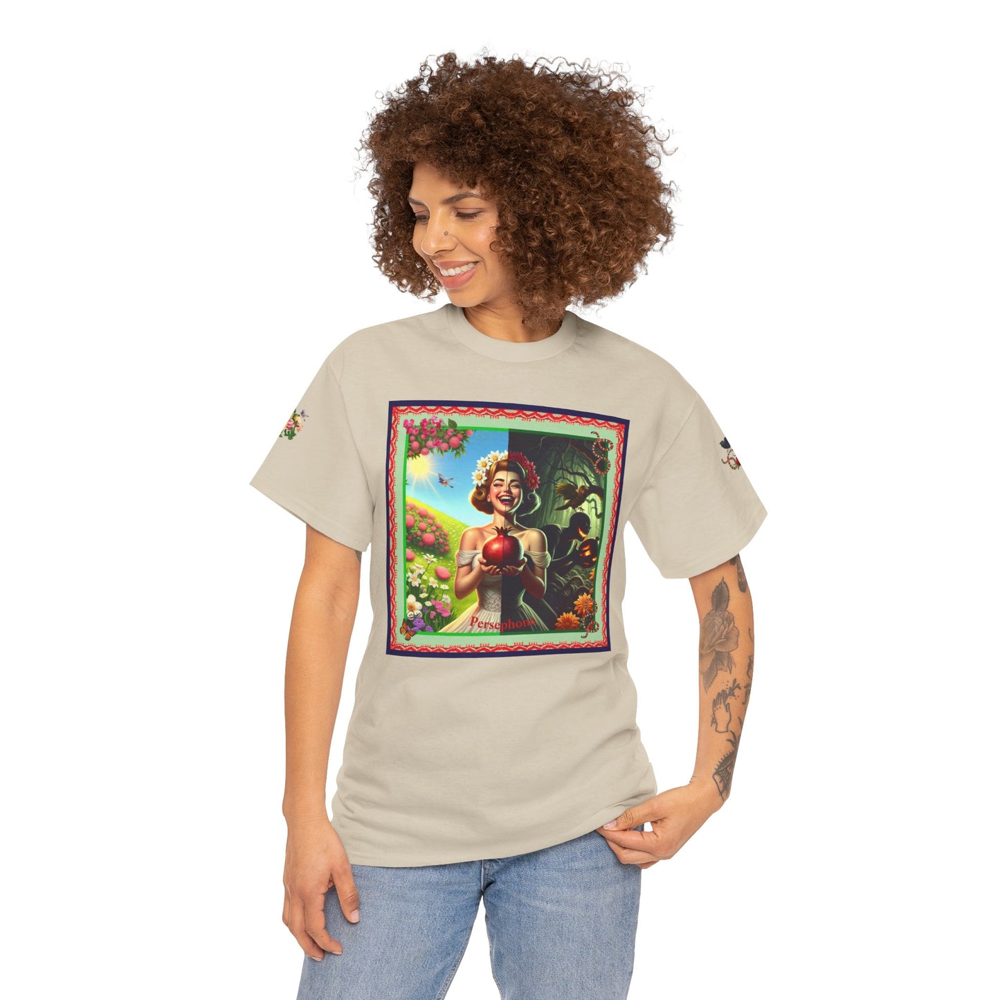Persephone- Goddess of Spring and Queen of the Underworld - Unisex Heavy Cotton Tee