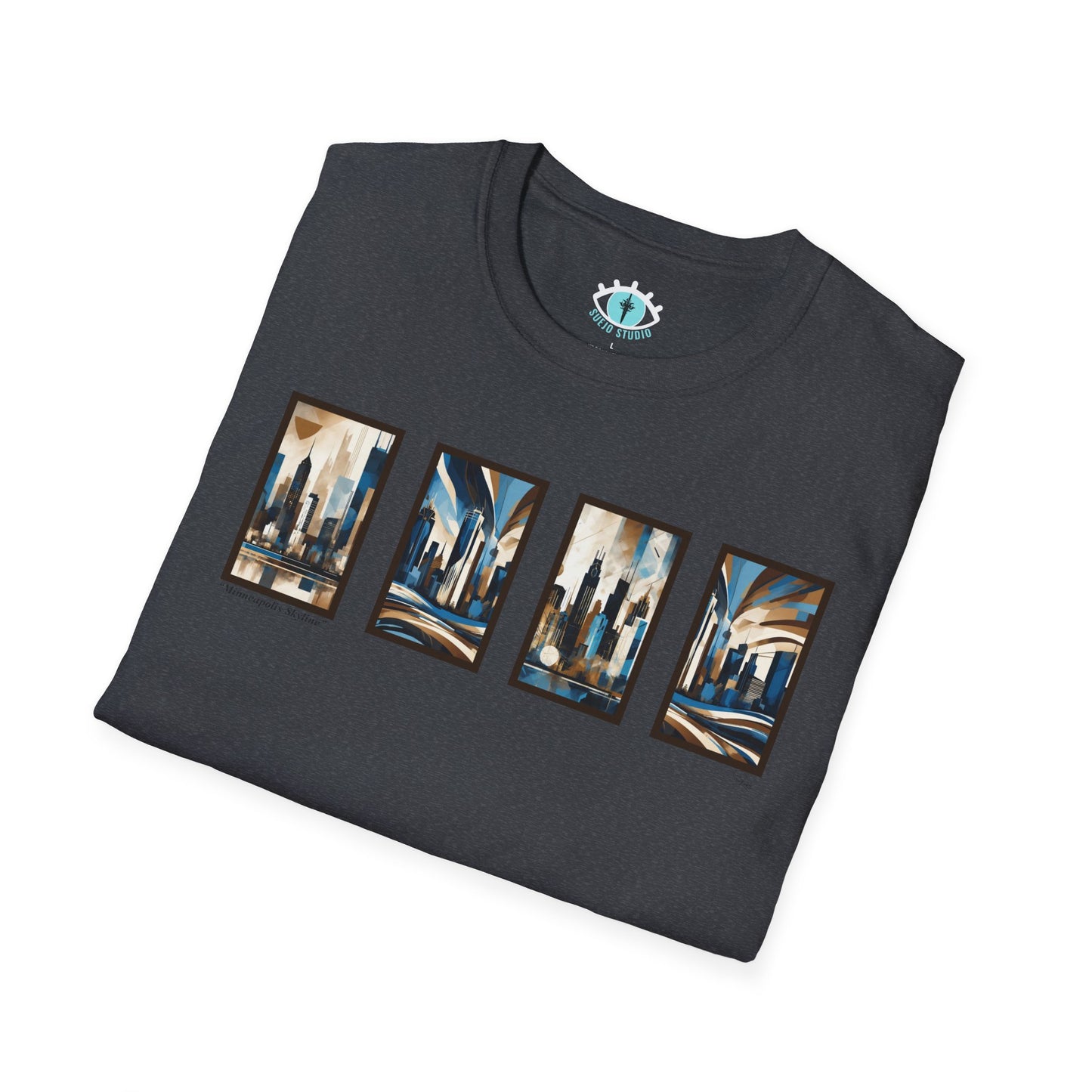 “Minneapolis Skyline” Abstract Art - Unisex T-Shirt
