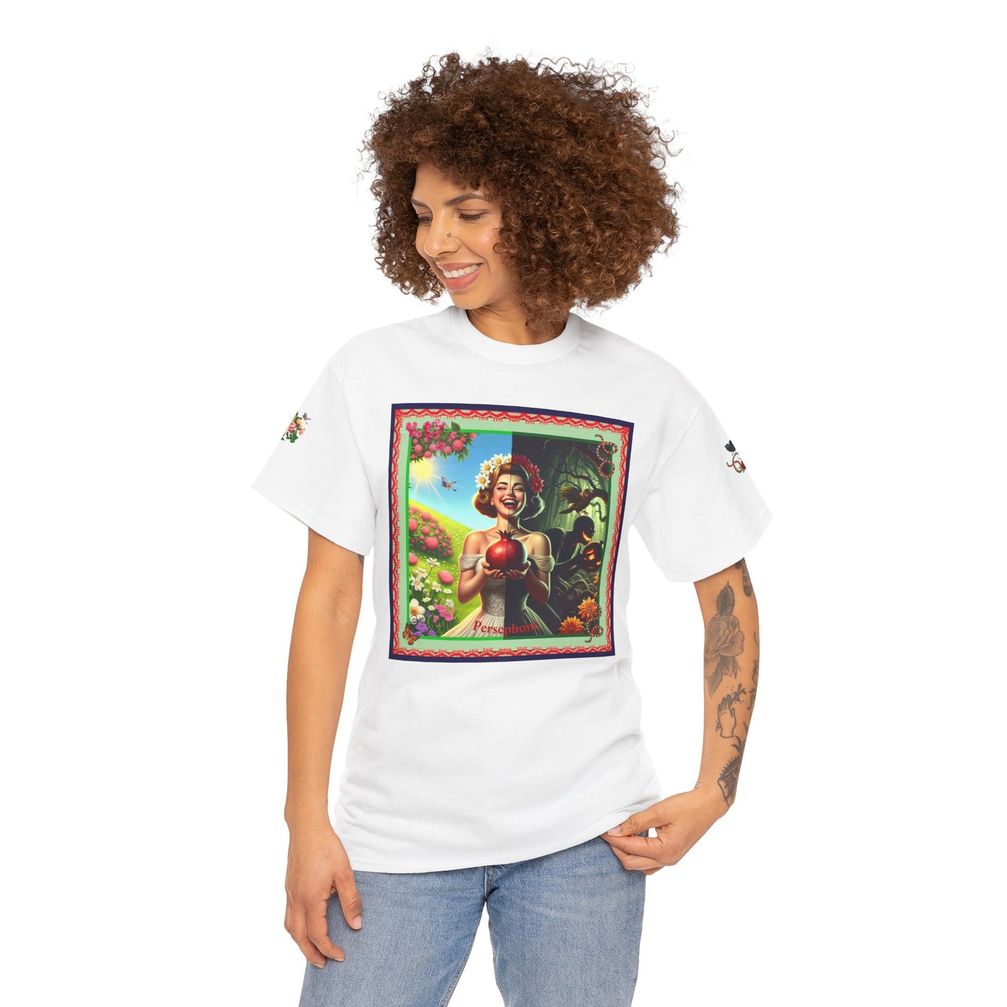 Persephone- Goddess of Spring and Queen of the Underworld - Unisex Heavy Cotton Tee
