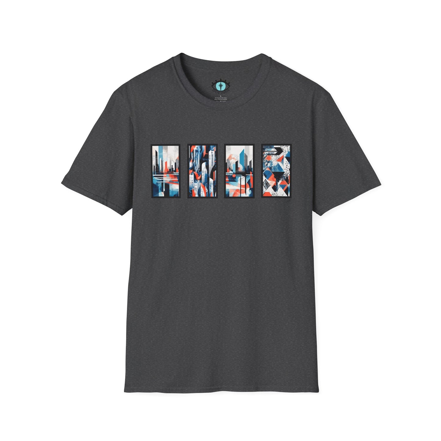 “Cityscape Blue” Abstract Art - Unisex T-Shirt