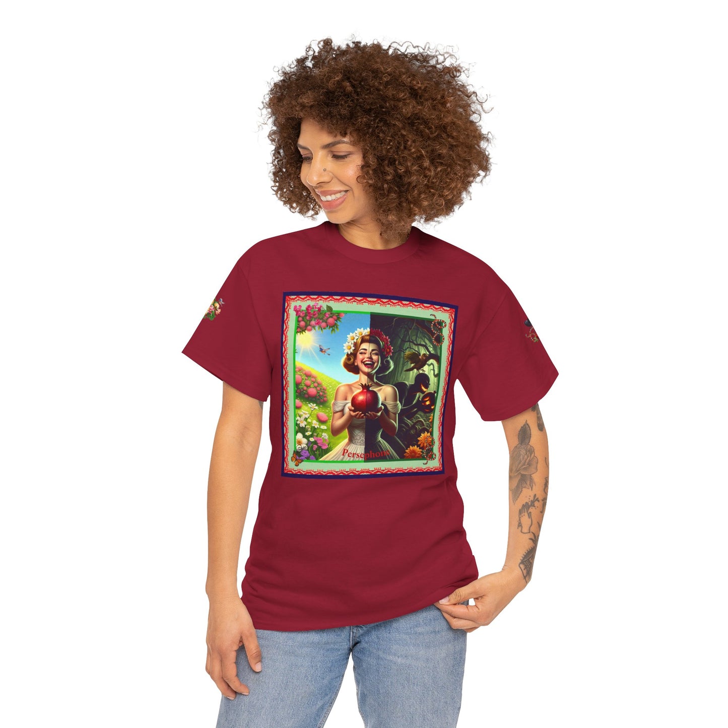 Persephone- Goddess of Spring and Queen of the Underworld - Unisex Heavy Cotton Tee
