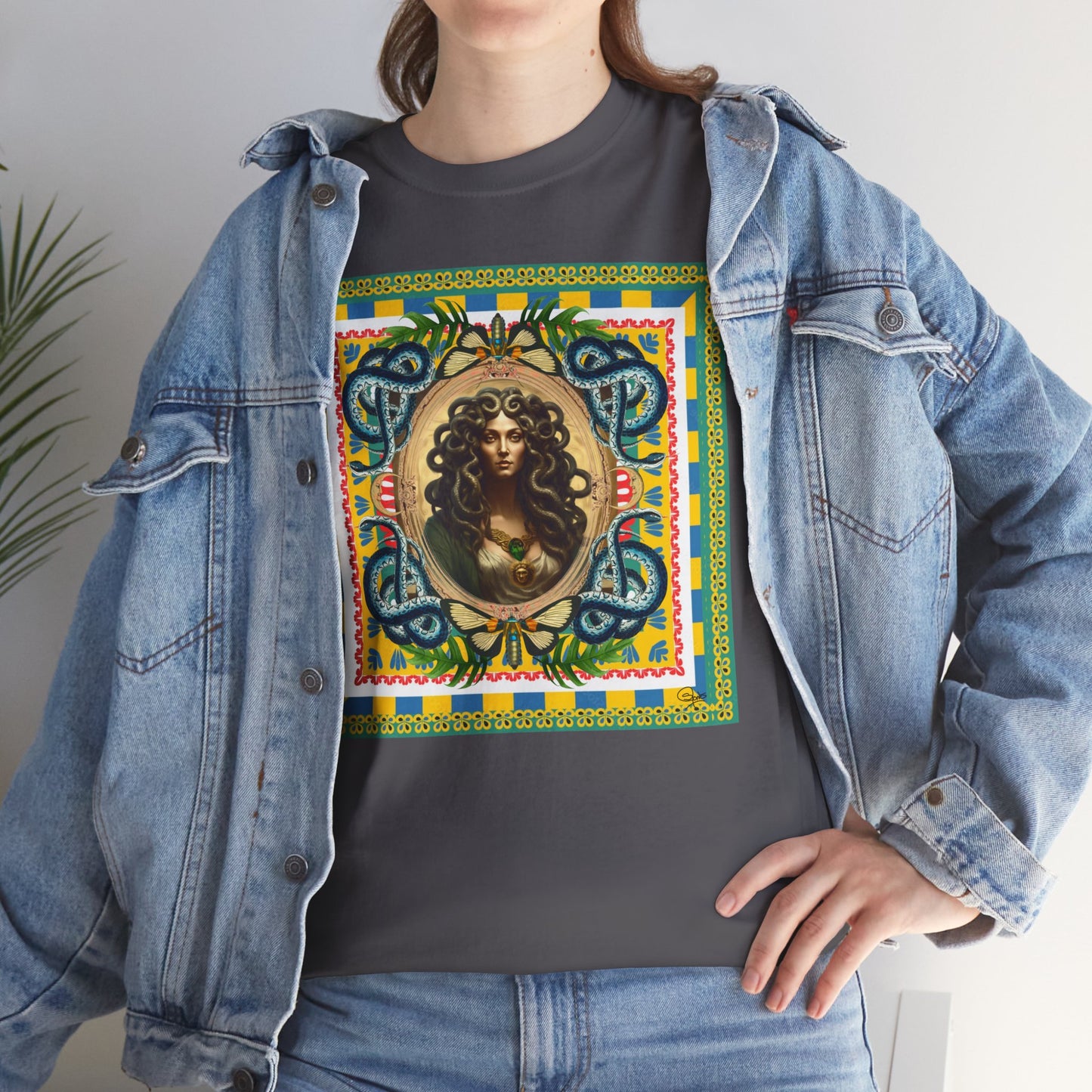 Mona Lisa Medusa - Unisex Cotton T-Shirt