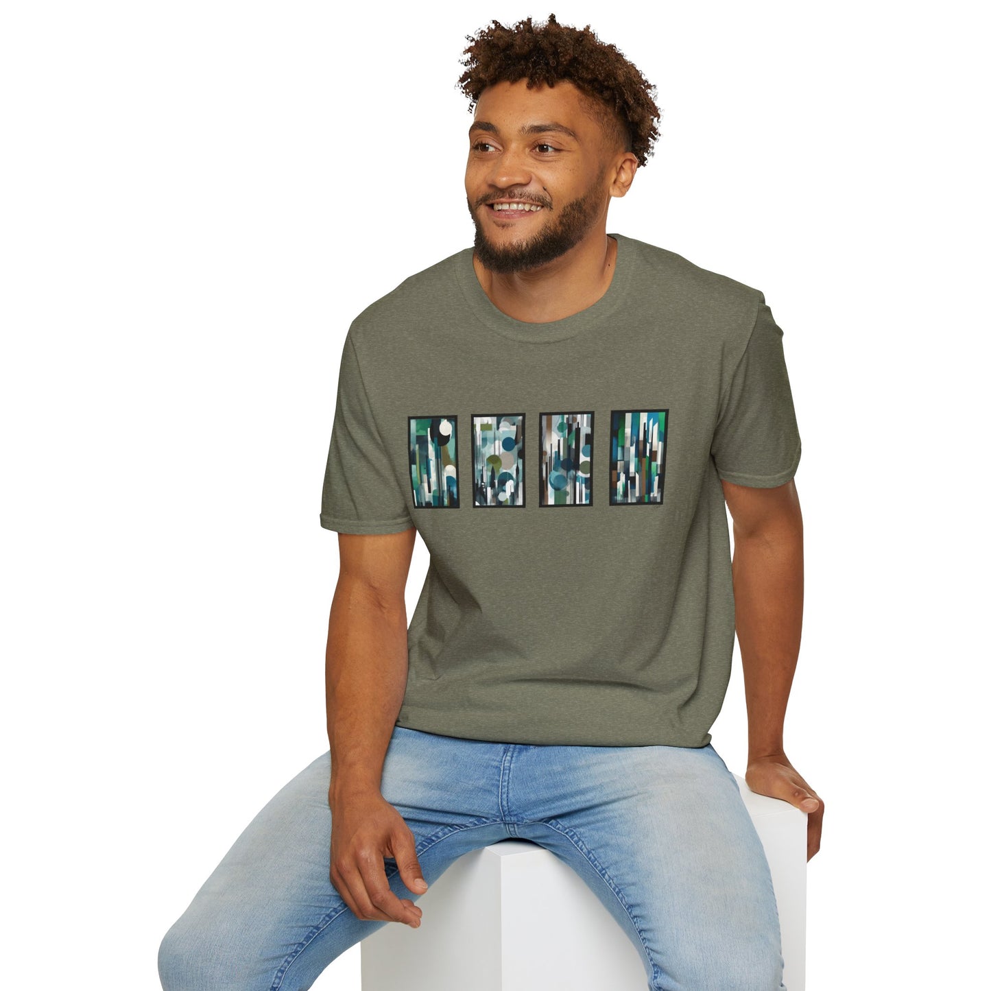 “Night Skyline” Abstract Art - Unisex T-Shirt