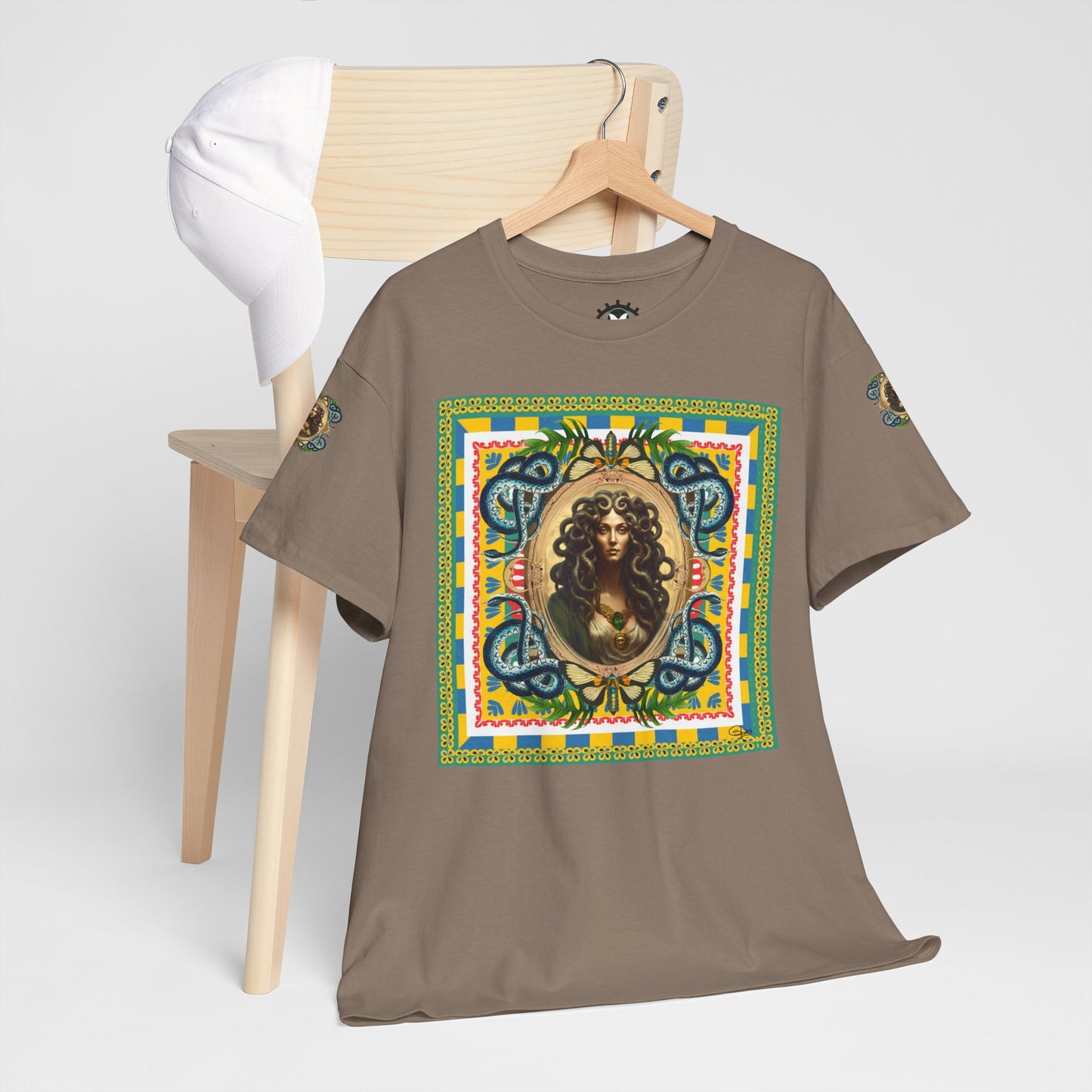 Mona Lisa Medusa - Unisex Cotton T-Shirt